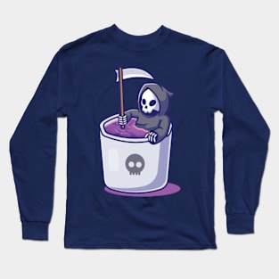 Cute grim reaper in mug Long Sleeve T-Shirt